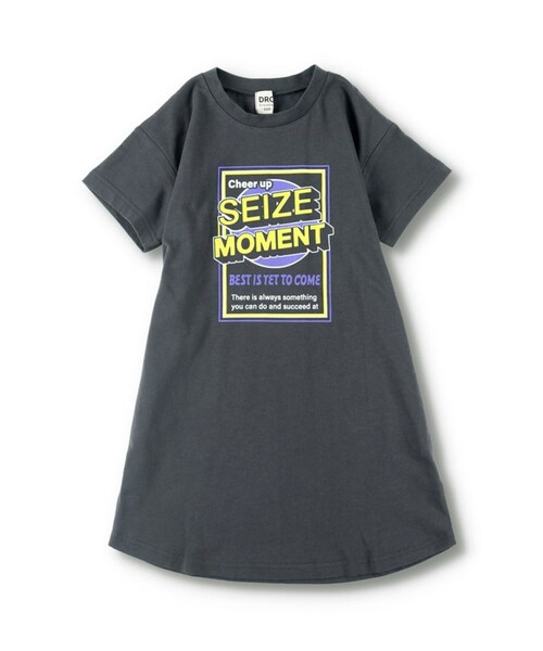 DRC branshes（ディーアールシーブランシェス）の「【WEB限定/DRC/お肌に嬉しい綿100％】グラフィック半袖ワンピース+チュールマルチフリルセット（ワンピース・キッズ・チャコールグレー/その他1/その他2/その他3/カラフル/ブラック・100/90/110/140/120/150/130）」の10枚目の写真