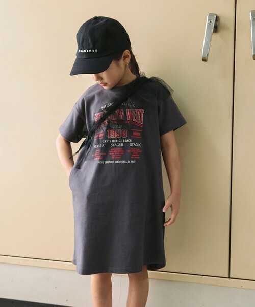 DRC branshes（ディーアールシーブランシェス）の「【WEB限定/DRC/お肌に嬉しい綿100％】グラフィック半袖ワンピース+チュールマルチフリルセット（ワンピース・キッズ・チャコールグレー/その他1/その他2/その他3/カラフル/ブラック・100/90/110/140/120/150/130）」の4枚目の写真