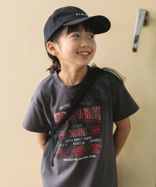 DRC branshes（ディーアールシーブランシェス）の「【WEB限定/DRC/お肌に嬉しい綿100％】グラフィック半袖ワンピース+チュールマルチフリルセット（ワンピース・キッズ・チャコールグレー/その他1/その他2/その他3/カラフル/ブラック・100/90/110/140/120/150/130）」の7枚目の写真