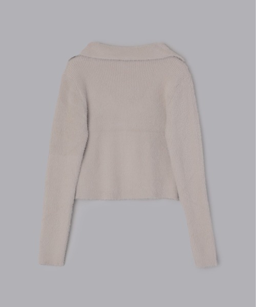 Olu.（オルドット）の「フェザーデザインカラーカーディガン（ニット/セーター・レディース・ライトグレー/アイボリー・FREE）」の9枚目の写真