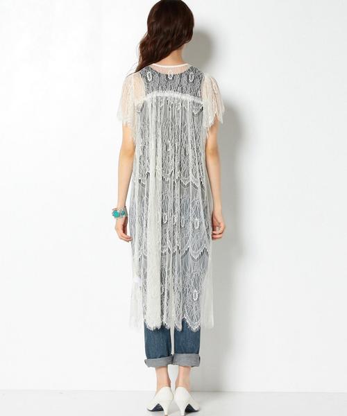 Another Edition（アナザーエディション）の「レースロングカーディガン/AEFC LACE LONG　CGN◆（カーディガン/ボレロ・レディース・オフホワイト/ブラック・フリー）」の9枚目の写真