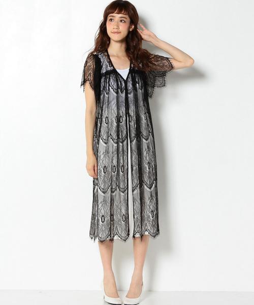 Another Edition（アナザーエディション）の「レースロングカーディガン/AEFC LACE LONG　CGN◆（カーディガン/ボレロ・レディース・オフホワイト/ブラック・フリー）」の13枚目の写真