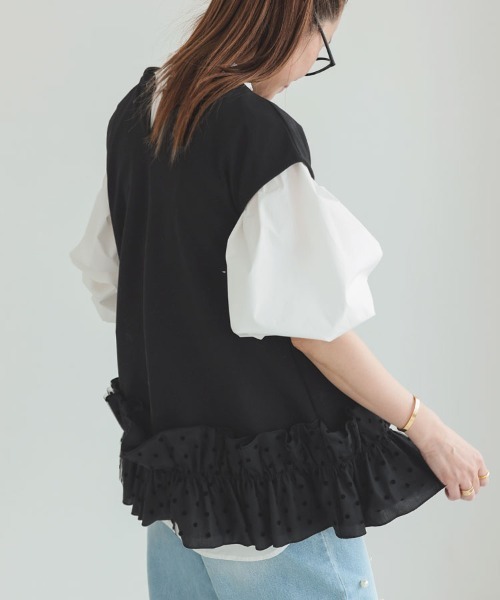 DONOBAN（ドノバン）の「フリルヘムタンクトップ（タンクトップ・レディース・ブラック系その他/ブラック/ホワイト/ホワイト系その他・F）」の12枚目の写真