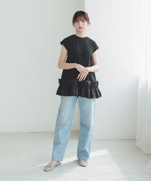 DONOBAN（ドノバン）の「フリルヘムタンクトップ（タンクトップ・レディース・ブラック系その他/ブラック/ホワイト/ホワイト系その他・F）」の14枚目の写真