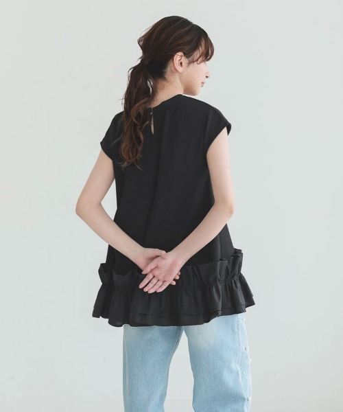 DONOBAN（ドノバン）の「フリルヘムタンクトップ（タンクトップ・レディース・ブラック系その他/ブラック/ホワイト/ホワイト系その他・F）」の15枚目の写真