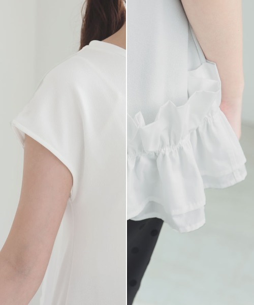 DONOBAN（ドノバン）の「フリルヘムタンクトップ（タンクトップ・レディース・ブラック系その他/ブラック/ホワイト/ホワイト系その他・F）」の7枚目の写真