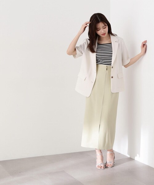 PROPORTION BODY DRESSING（プロポーションボディドレッシング）の「５分袖テーラージャケット / 1214150400（テーラードジャケット・レディース・ベージュ/ホワイト系その他・SMALL/MEDIUM）」の10枚目の写真