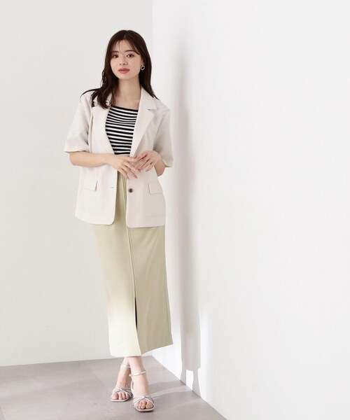 PROPORTION BODY DRESSING（プロポーションボディドレッシング）の「５分袖テーラージャケット / 1214150400（テーラードジャケット・レディース・ベージュ/ホワイト系その他・SMALL/MEDIUM）」の11枚目の写真