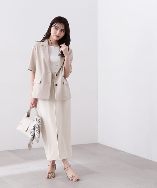 PROPORTION BODY DRESSING（プロポーションボディドレッシング）の「５分袖テーラージャケット / 1214150400（テーラードジャケット・レディース・ベージュ/ホワイト系その他・SMALL/MEDIUM）」の19枚目の写真
