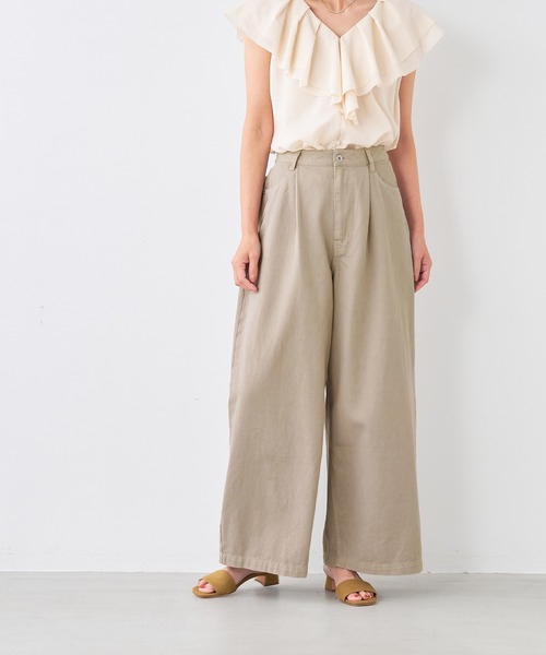 MICA&DEAL（マイカ＆ディール）の「ワイドデニムパンツ（デニムパンツ・レディース・ベージュ/インディゴブルー/ブルー・38/36）」の4枚目の写真