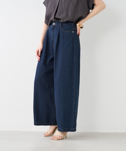 MICA&DEAL（マイカ＆ディール）の「ワイドデニムパンツ（デニムパンツ・レディース・ベージュ/インディゴブルー/ブルー・38/36）」の13枚目の写真