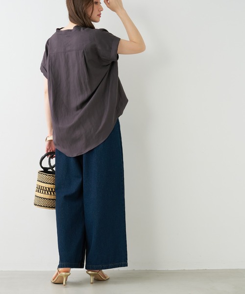 MICA&DEAL（マイカ＆ディール）の「ワイドデニムパンツ（デニムパンツ・レディース・ベージュ/インディゴブルー/ブルー・38/36）」の17枚目の写真