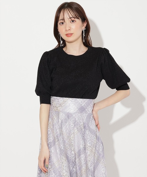 ウィルセレクション ラメニットプルオーバー ピンク スカート ジルスチュアート WILLSELECTION（ウィルセレクション）の「【袖丈35cm