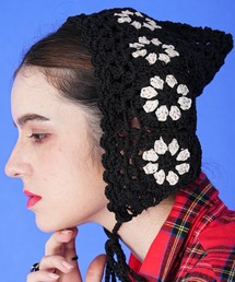 ankoROCK（アンコロック）の「an meets zakka クロシェニット花柄バブーシュカ / 三角巾 フラワー（その他ヘアアクセサリー）」