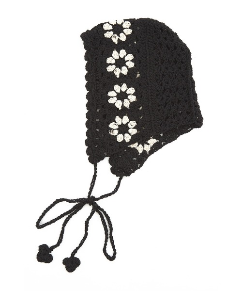 セール】an meets zakka クロシェニット花柄バブーシュカ / 三角巾