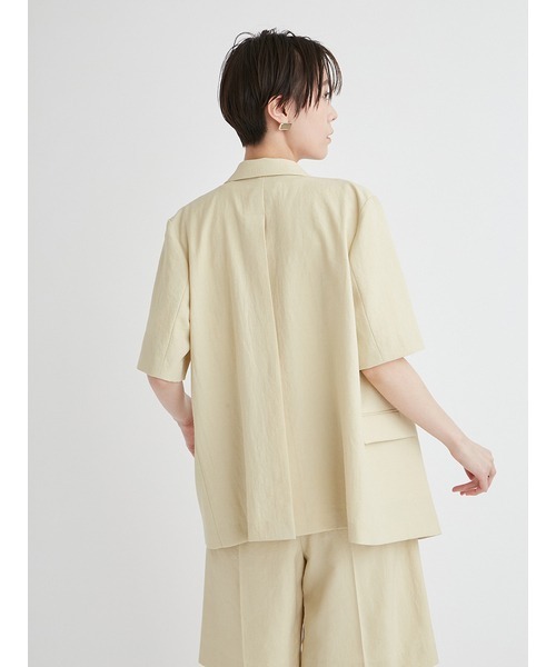 emmi(エミ)の「ハーフスリーブUVカットジャケット(テーラードジャケット・レディース・ブラック/イエロー・0/1)」の10枚目の写真