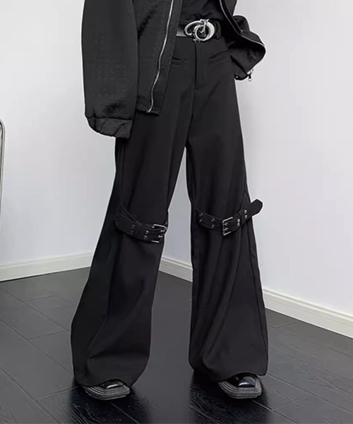 buckle design slacks / バックルデザイン スラックス ワイド