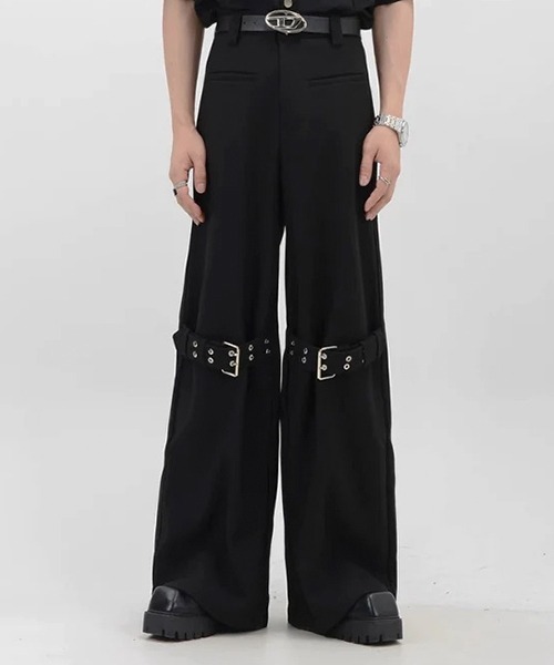Theater code(シアターコード)の「buckle design slacks / バックルデザイン スラックス ワイド バギー フレア(スラックス・メンズ・ブラック・3/2)」の13枚目の写真