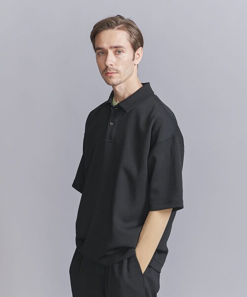 BEAUTY&YOUTH UNITED ARROWS(ビューティーアンドユースユナイテッドアローズ)の「エア ドビー ワイドテーパード ポロシャツ -ストレッチ 吸水速乾性-(ポロシャツ・メンズ・ダークグリーン/ライトグレー/ブラック・M/S/L/XL)」の4枚目の写真