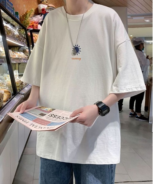 NEW GENTLEMAN(ニュージェントルマン)の「ウェザ-リング オーバーサイズT(Tシャツ/カットソー・メンズ・ホワイト/ブラック/グリーン・XL/L/M)」の4枚目の写真
