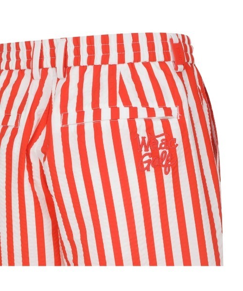 ワックWAACのフレアショートパンツ白 25SS】WOMEN スパンライクカーゴショートパンツ ホワイト