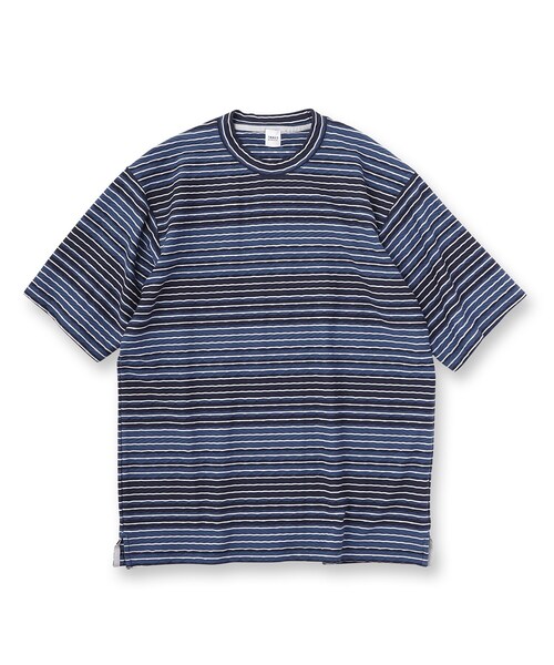 TAKEO KIKUCHI(タケオキクチ)の「◆ヘリンボンボーダー 半袖カットソー(Tシャツ/カットソー・メンズ・ブルー系7/ブルー系その他4/ライトグレー系2・01/02/03/04)」の4枚目の写真