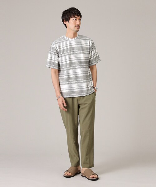 TAKEO KIKUCHI(タケオキクチ)の「◆ヘリンボンボーダー 半袖カットソー(Tシャツ/カットソー・メンズ・ブルー系7/ブルー系その他4/ライトグレー系2・01/02/03/04)」の6枚目の写真