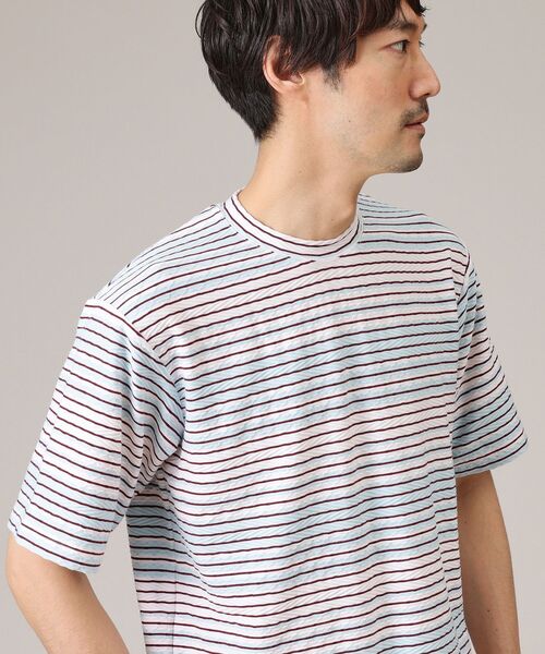 TAKEO KIKUCHI(タケオキクチ)の「◆ヘリンボンボーダー 半袖カットソー(Tシャツ/カットソー・メンズ・ブルー系7/ブルー系その他4/ライトグレー系2・01/02/03/04)」の12枚目の写真