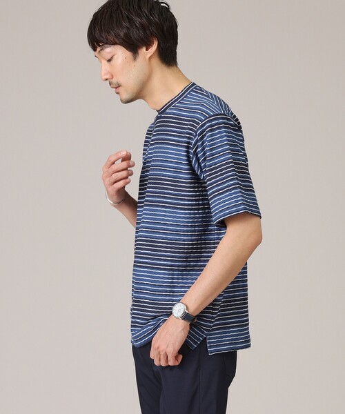 TAKEO KIKUCHI(タケオキクチ)の「◆ヘリンボンボーダー 半袖カットソー(Tシャツ/カットソー・メンズ・ブルー系7/ブルー系その他4/ライトグレー系2・01/02/03/04)」の19枚目の写真