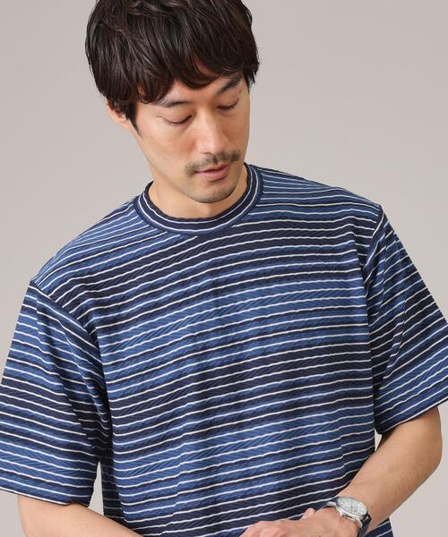 TAKEO KIKUCHI(タケオキクチ)の「◆ヘリンボンボーダー 半袖カットソー(Tシャツ/カットソー・メンズ・ブルー系7/ブルー系その他4/ライトグレー系2・01/02/03/04)」の20枚目の写真