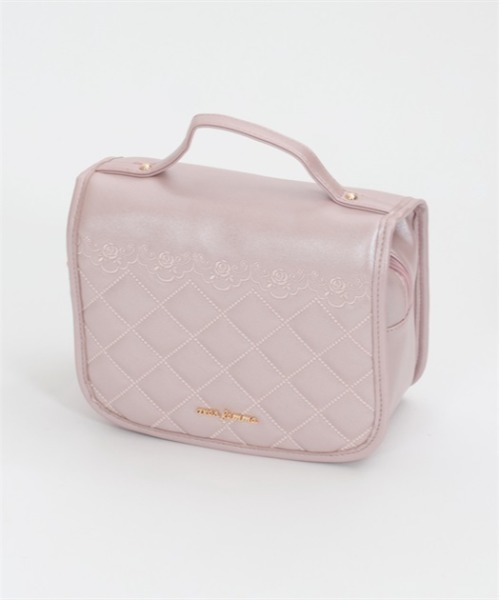 axes femme（アクシーズファム）の「薔薇×キルトハンギングポーチ（ポーチ・レディース・ピンク/ブラック・FREE）」の3枚目の写真