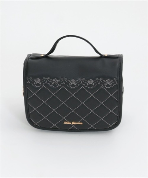 axes femme（アクシーズファム）の「薔薇×キルトハンギングポーチ（ポーチ・レディース・ピンク/ブラック・FREE）」の4枚目の写真