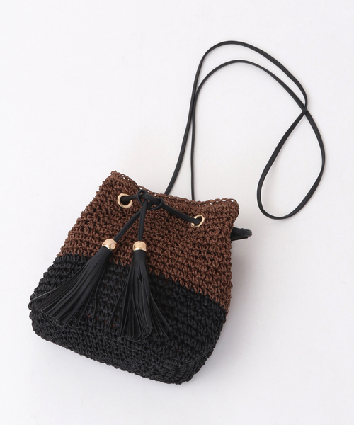 SOFFITTO（ソフィット）の「ティアドロップ型ざっくり編みバッグ(取り扱い店舗限定)（ショルダーバッグ・レディース・ピンク/ブラウン/ナチュラル/ベージュ系その他・FREE）」の7枚目の写真