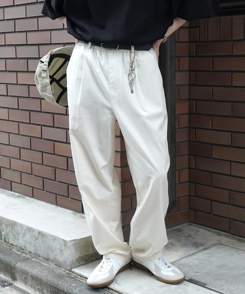 ILL'S（イルズ）の「ワイドテーパード リラックスイージー シェフパンツ ワークパンツ【ILL'S】（チノパンツ・メンズ・ブラック/ベージュ/ブラウン/アイボリー/カーキ/ネイビー/サックスブルー/グレー/チャコールグレー・S/M/L/XL/XXL）」の2枚目の写真