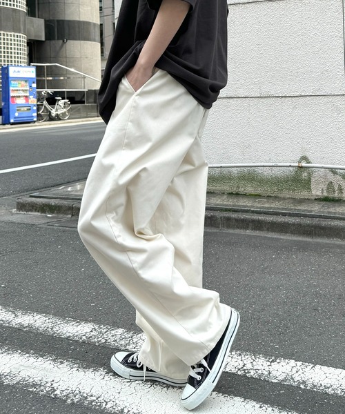 ILL'S（イルズ）の「ワイドテーパード リラックスイージー シェフパンツ ワークパンツ【ILL'S】（チノパンツ・メンズ・ブラック/ベージュ/ブラウン/アイボリー/カーキ/ネイビー/サックスブルー/グレー/チャコールグレー・S/M/L/XL/XXL）」の11枚目の写真