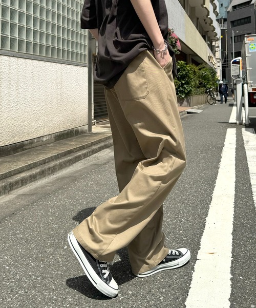 ILL'S（イルズ）の「ワイドテーパード リラックスイージー シェフパンツ ワークパンツ【ILL'S】（チノパンツ・メンズ・ブラック/ベージュ/ブラウン/アイボリー/カーキ/ネイビー/サックスブルー/グレー/チャコールグレー・S/M/L/XL/XXL）」の17枚目の写真