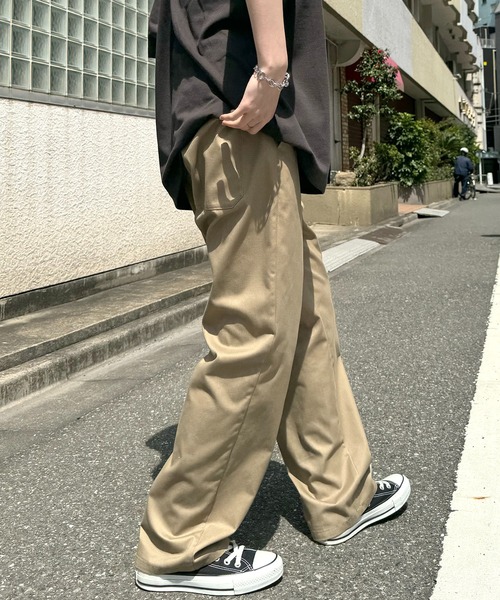 ILL'S（イルズ）の「ワイドテーパード リラックスイージー シェフパンツ ワークパンツ【ILL'S】（チノパンツ・メンズ・ブラック/ベージュ/ブラウン/アイボリー/カーキ/ネイビー/サックスブルー/グレー/チャコールグレー・S/M/L/XL/XXL）」の18枚目の写真