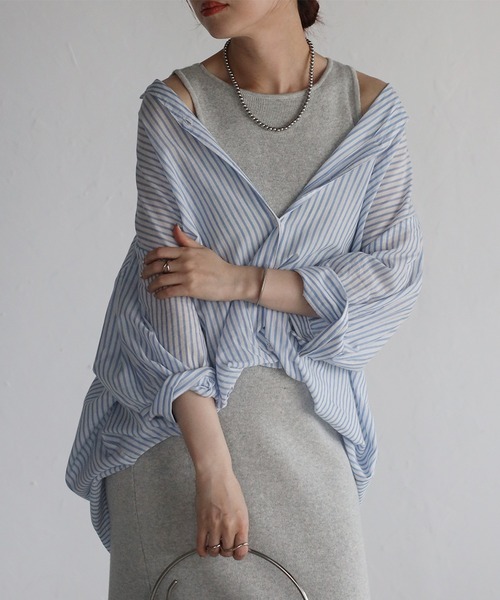 Fizz(フィズ)の「【Fizz/フィズ】 コットンボイル ストライプスキッパーブラウス(シャツ/ブラウス・レディース・ホワイト×ブルー/ネイビー×ホワイト/ホワイト×ネイビー・M)」の8枚目の写真