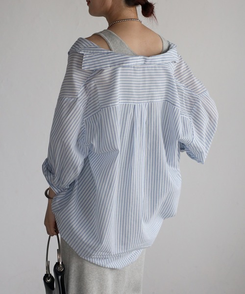 Fizz(フィズ)の「【Fizz/フィズ】 コットンボイル ストライプスキッパーブラウス(シャツ/ブラウス・レディース・ホワイト×ブルー/ネイビー×ホワイト/ホワイト×ネイビー・M)」の11枚目の写真