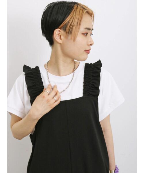 Samansa Mos2 blue(サマンサモスモスブルー)の「【USAコットン】アソートフレンチT(Tシャツ/カットソー・レディース・ベージュ/オフホワイト/グリーン/ブラック/ブルー・F)」の2枚目の写真