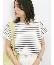 Samansa Mos2 blue | 【USAコットン】アソートフレンチT(Tシャツ/カットソー)