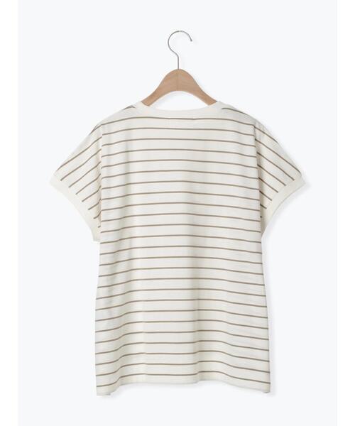 Samansa Mos2 blue(サマンサモスモスブルー)の「【USAコットン】アソートフレンチT(Tシャツ/カットソー・レディース・ベージュ/オフホワイト/グリーン/ブラック/ブルー・F)」の21枚目の写真