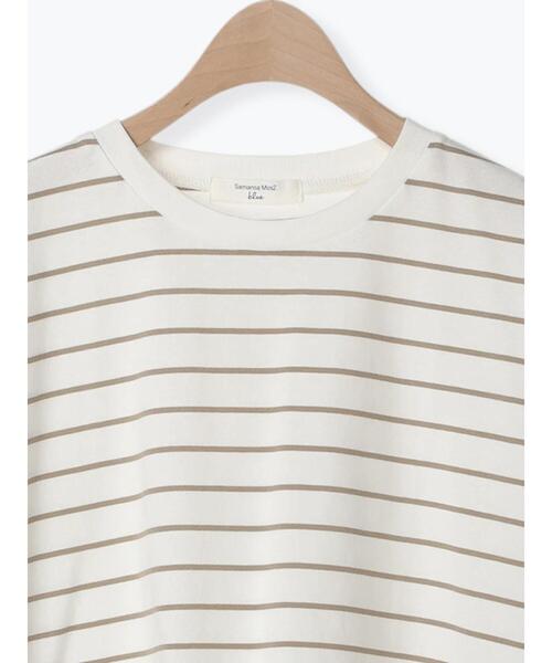 Samansa Mos2 blue(サマンサモスモスブルー)の「【USAコットン】アソートフレンチT(Tシャツ/カットソー・レディース・ベージュ/オフホワイト/グリーン/ブラック/ブルー・F)」の10枚目の写真