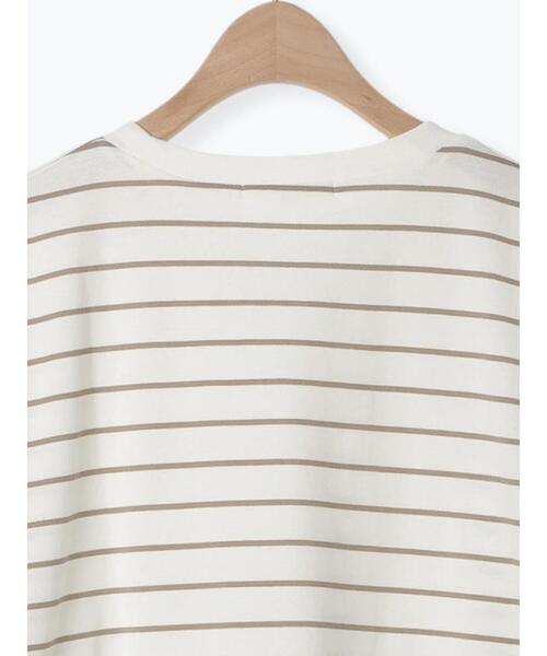 Samansa Mos2 blue(サマンサモスモスブルー)の「【USAコットン】アソートフレンチT(Tシャツ/カットソー・レディース・ベージュ/オフホワイト/グリーン/ブラック/ブルー・F)」の13枚目の写真