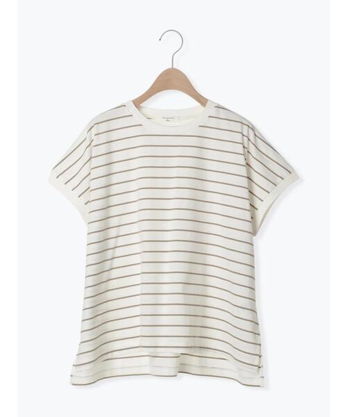 Samansa Mos2 blue(サマンサモスモスブルー)の「【USAコットン】アソートフレンチT(Tシャツ/カットソー・レディース・ベージュ/オフホワイト/グリーン/ブラック/ブルー・F)」の7枚目の写真