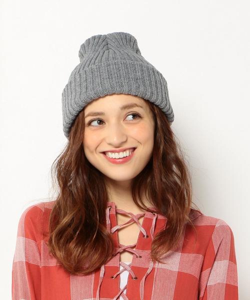 Another Edition（アナザーエディション）の「リブニットキャップ/AE RIB KNIT CAP◆（ニットキャップ/ビーニー・レディース・ブラック/グレー/ワインレッド/オリーブ/ダークグレー/ネイビー・フリー）」の7枚目の写真