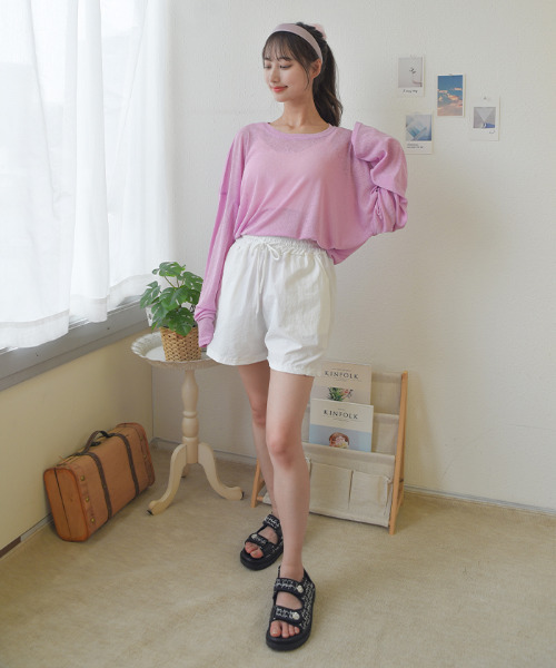 VIVID LADY(ビビッドレディー)の「ショートパンツ レディース 夏(その他パンツ・レディース・スカイブルー/ブラック/グレー/ピンク/アイボリー・FREE)」の15枚目の写真
