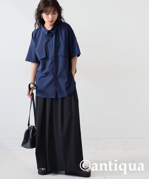 切り替えデザインシャツ（シャツ/ブラウス）｜antiqua（アンティカ）