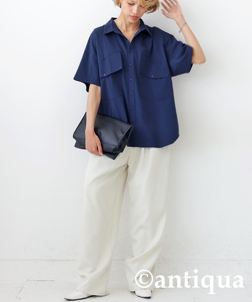 切り替えデザインシャツ（シャツ/ブラウス）｜antiqua（アンティカ）