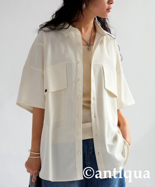 切り替えデザインシャツ（シャツ/ブラウス）｜antiqua（アンティカ）